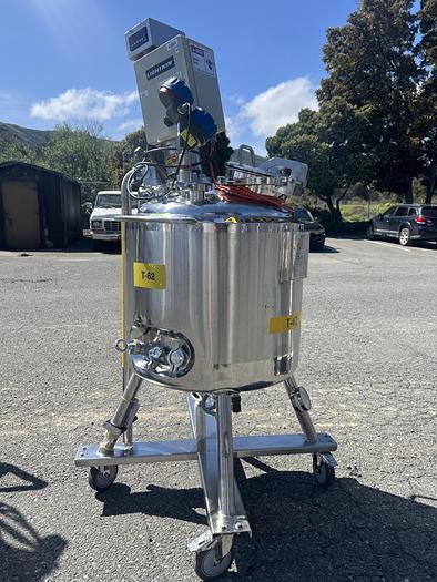 Used Reactor, 25 Gallon (100 Liters), 316L Stainless Steel, Jacketed, Agitated #S745441