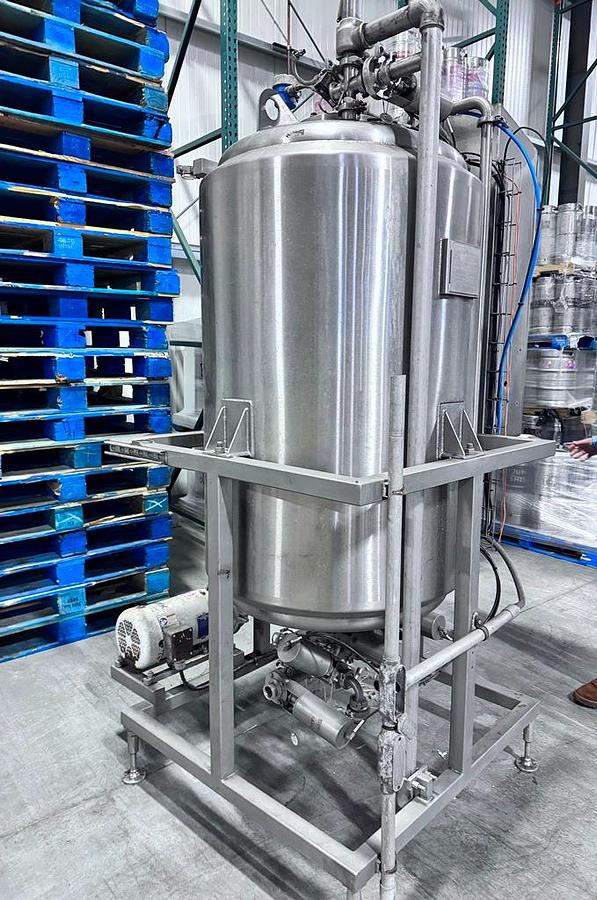 Used Tank, 100 Gallon, Stainless Steel, 115 PSI, Bio-Fab, Skid with Pump, #5991806