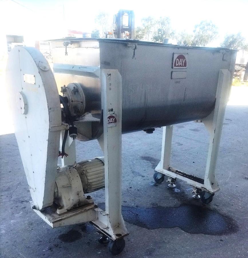 Used Mixer, Ribbon, 15 CF, Stainless Steel, J.H. Day, 5 HP, #5991960