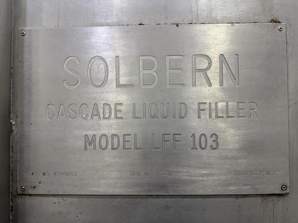 Used Filler, Liquid, Can/Bottle, Solbern LFF-103, Stainless Steel, 1,400 CPM, #