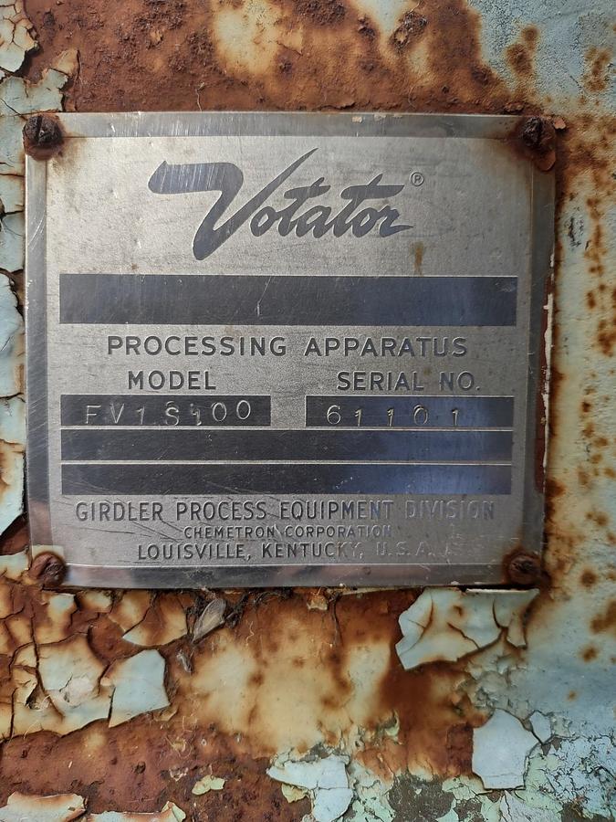 Used Votator, 6" X 72", Single, Girdler, S/st, 7.5 HP, #C718690