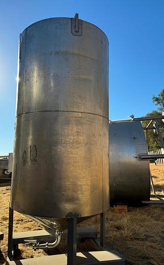 Used Tank, 750 Gallon, 316 Stainless Steel, Cone Bottom, #5991022