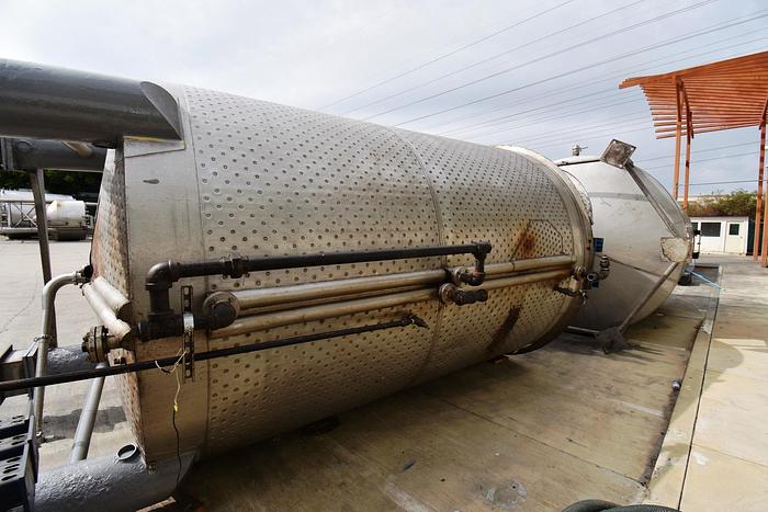 Used Tank, 6,000 Gallon, 316 Stainless Steel, Dish Bottom, Jacketed, #5991009