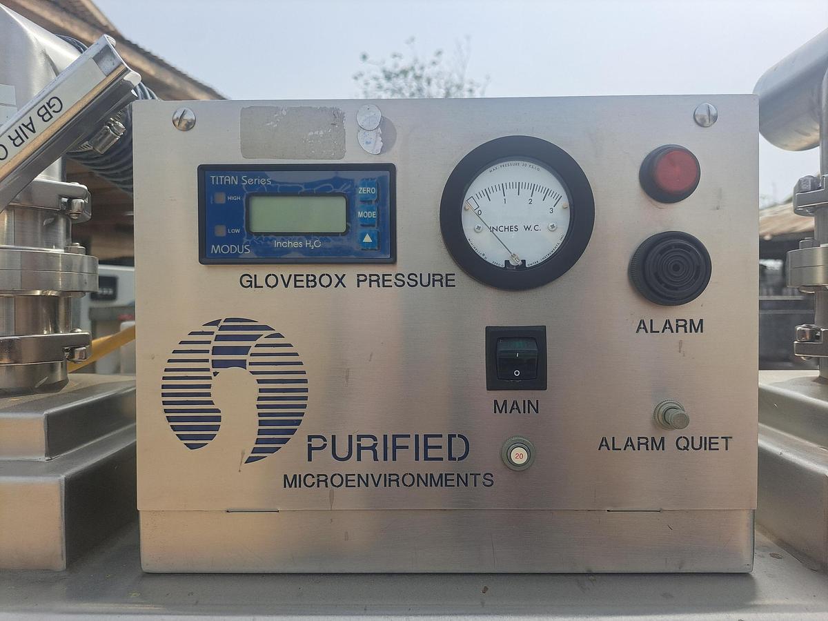 Used Lab Equipment, GermFree CGB-3SS, Stainless Steel, Negative Pressure Glovebox, 75 CFM Filtration System, #5991743