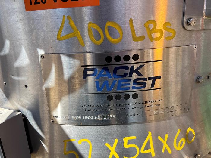 Used Table, Accumulation, 48", Stainless Steel, Unscrambler, PackWest #S745238