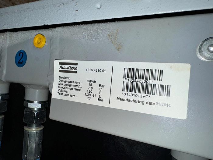 Used Compressor, 10 HP, Atlas Copco, Type GA7VSF+ FF, 46 CFM #S745372