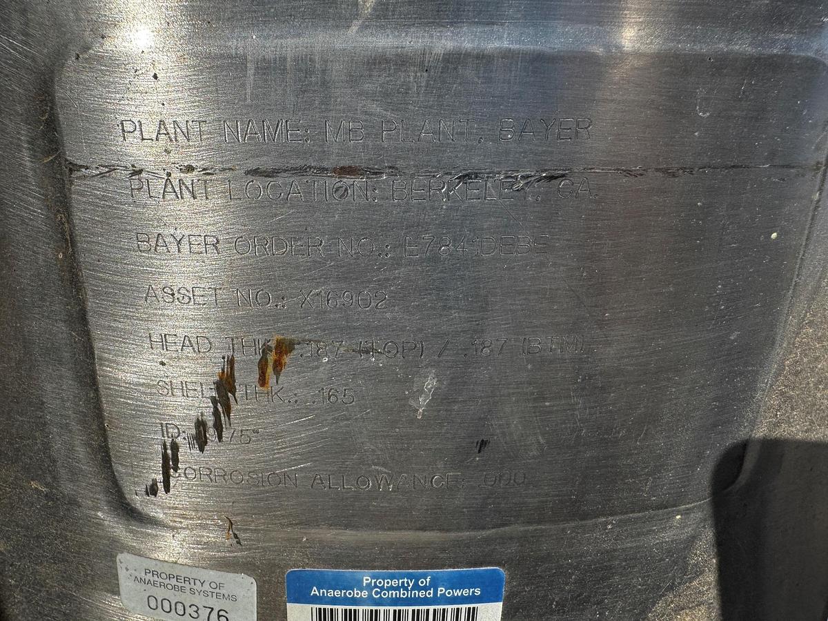 Used Tank, 79 Gallon (300 Liter), Walker, Portable, 316L Stainless, #5991460