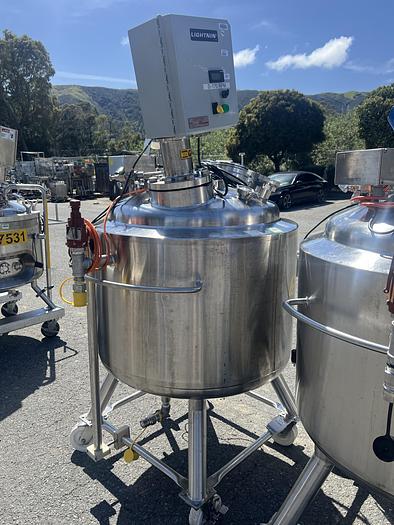 Used Reactor, 65 Gallon (250 Liters), 316L Stainless Steel, Jacketed, Agitated #S745444