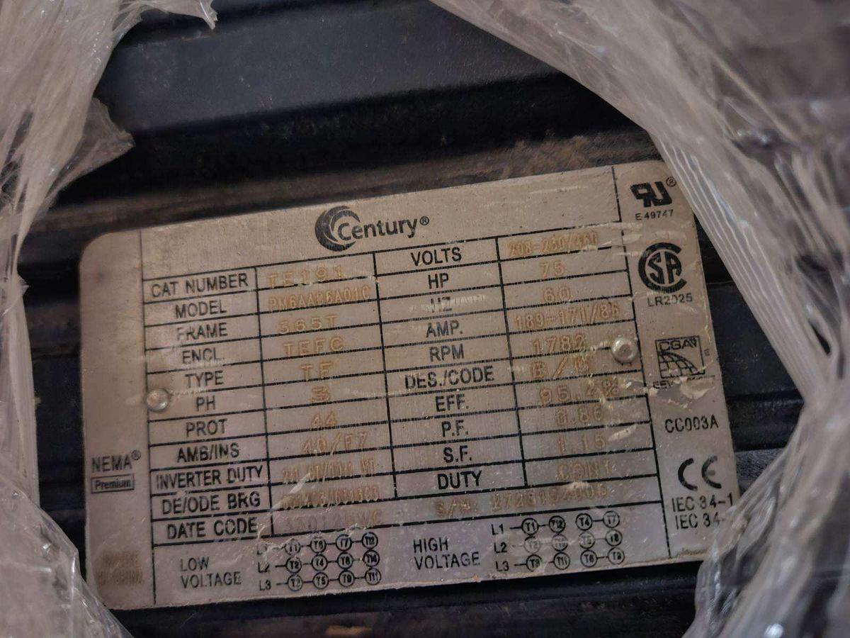 Used Pump, Vacuum, 75 HP, Siemens, Mdl 2BE1252-0BY2-Z, 1400 CFM, 28" Hg, #5991532