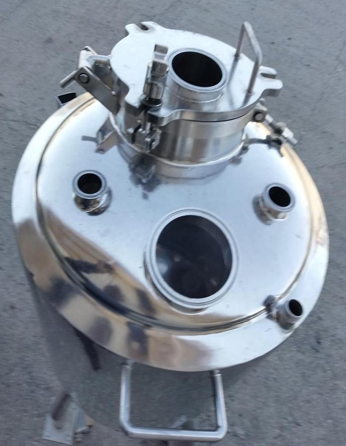 Used Tank, 26 Gallon (100 Liter), 316L Stainless Steel, Jacketed, 100 PSI, Bulling Metal Works, #5991473