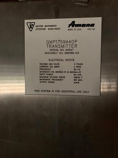 Used Oven, Batch, Microwave, Amana, Model QMP 2300 #C744600