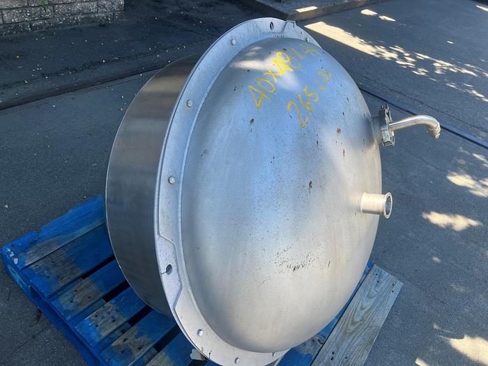 Used Hopper, 10 Cubic Feet, Stainless Steel, Cone Bottom, Tri-Clamp