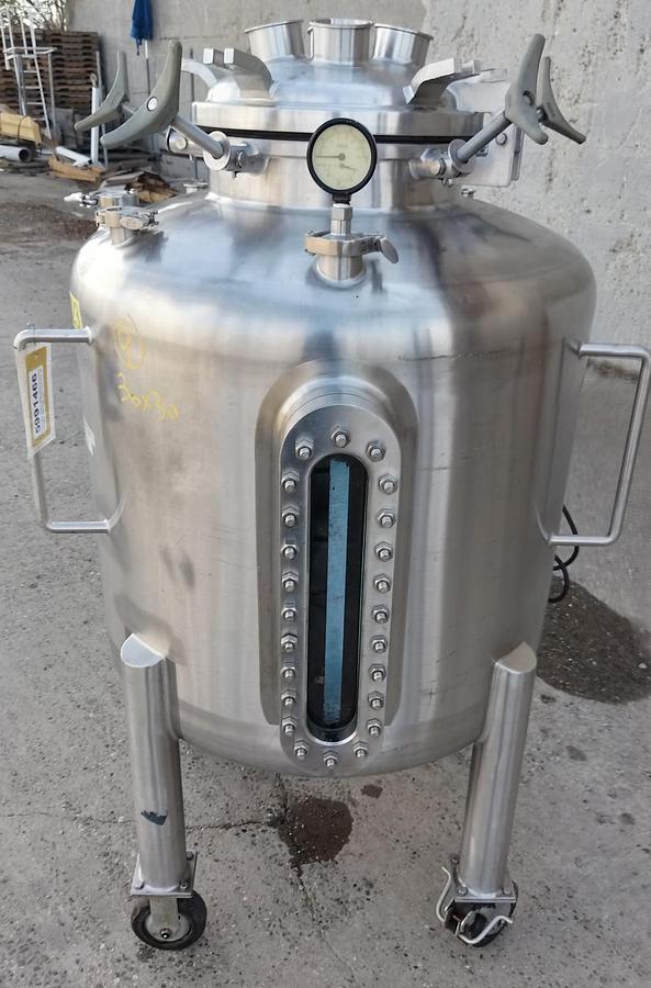 Used Tank, 106 Gallon (400 Liter), Precision Stainless, Agitated, 316L Stainless, 30 PSI, FV, #5991466