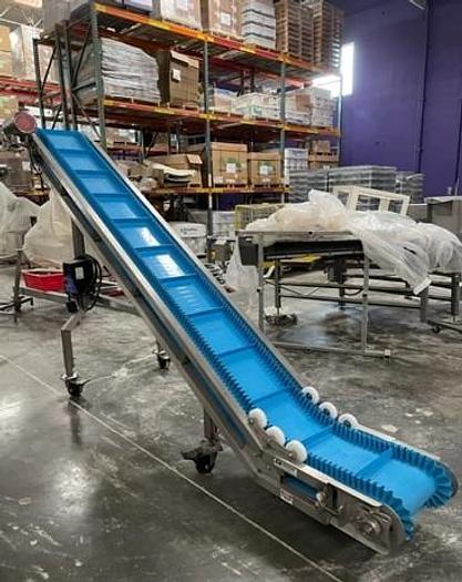 Used Conveyor, Belt, Incline, Cleated, Stainless Steel, 16"x78", Andgar, 1 HP #C745227