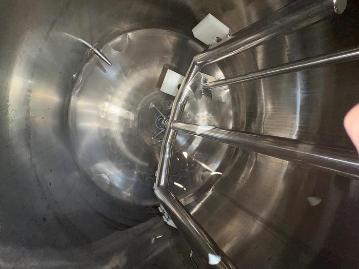 Used Tank, 300 Gallon, 316L Stainless Steel, Jacketed, Scrape Agitated, Feldmeier #S745371