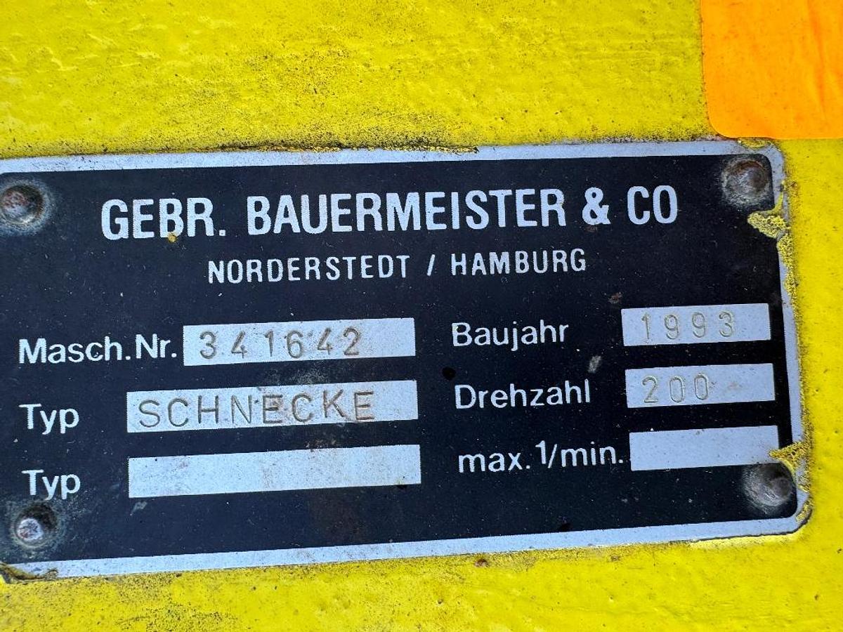 Used Conveyor, Screw, 7" Dia x 80" H, Vertical Auger Elevator, Jacketed, Bauermeister, #5991657