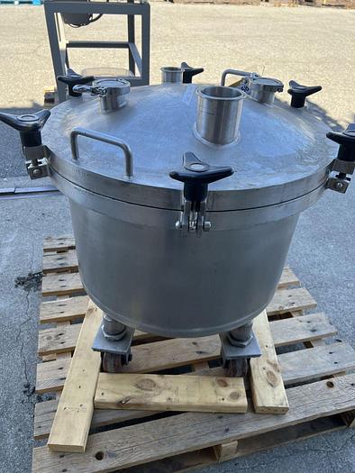 Used Tank, 26 Gallon, 100 Liter, 316 Stainless Steel, 17 PSI, Removable Top #S744580