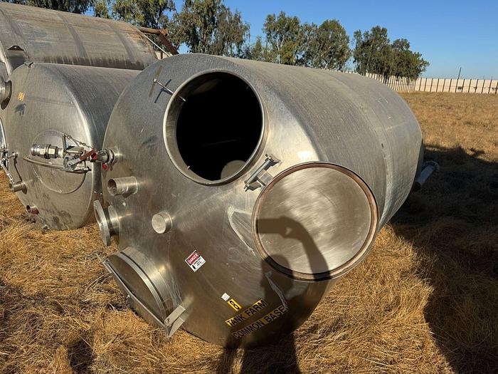 Used Tank, 2,000 Gallon, 316 Stainless Steel, 6' x 9', Dish Bottom, #5991034