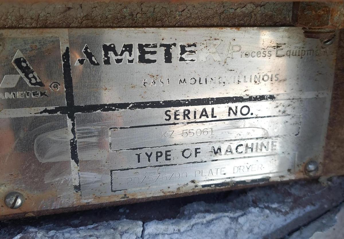 Used Dryer, Turbo, Rotary, 6'8" Trays, S/st, Krauss Maffei, #C730734