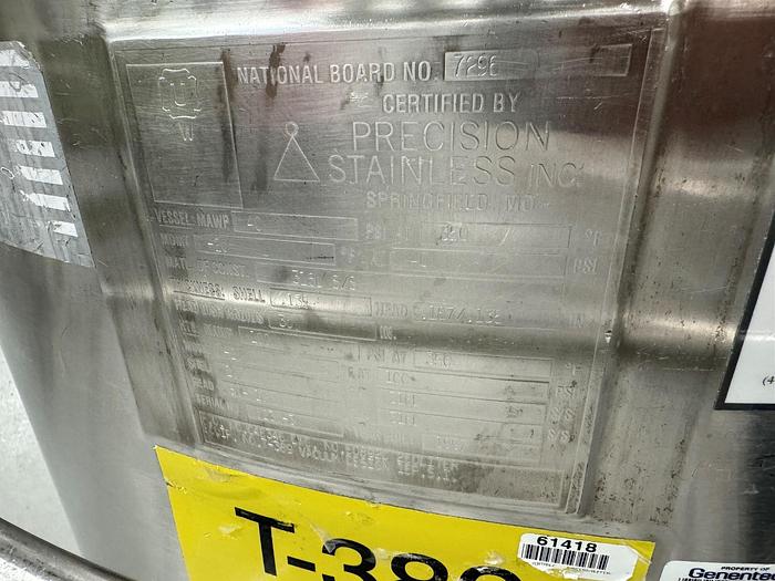 Used Reactor, 65 Gallon (250 Liters), 316L S/St, Jkt, Agitated #S745443