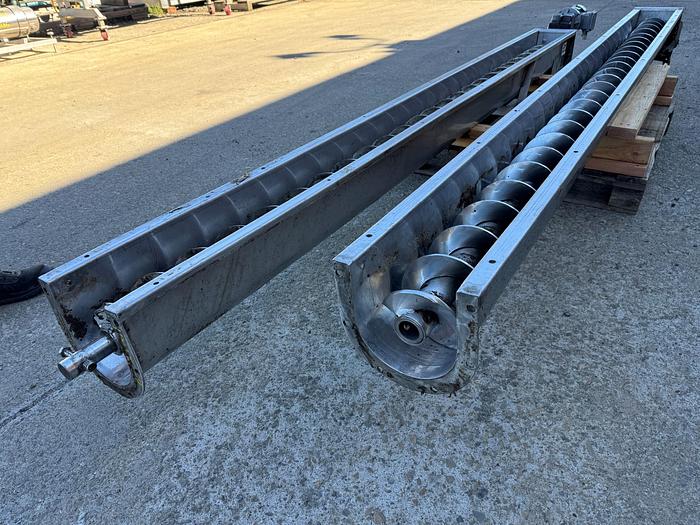 Used Conveyor, Screw, 6" Diameter X 20' Long, Stainless Steel, 1 HP, #5991111