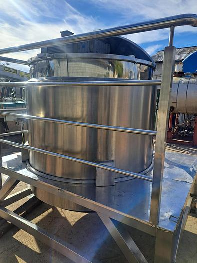Used Tank, 575 Gallon, Mixing, Stainless Steel, Jacketed, Bolted Homogenizer #5991161