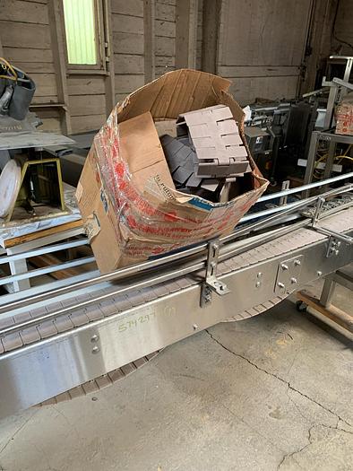 Used Conveyor, Belt, 4.5" x 17', S/st, 90 degree turn #S742977