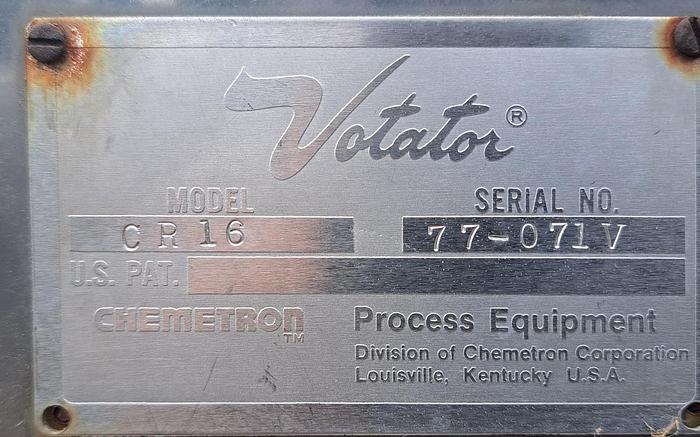 Used Mill, Pin, S/st, 16" Dia, 10 HP, Votator, Mdl. CR16 #L744216