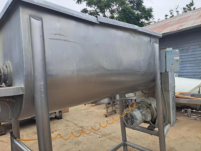 Used Mixer, Ribbon, 35 Cubic Feet, Stainless Steel, 15 HP, Double #5554503