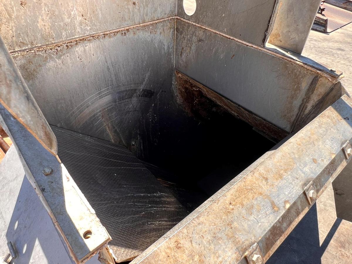 Used Hopper, Feed Hopper, Dual Discharge w/ Gate, Stainless Steel, Sound Ocean Metal Fabricators, #5991527
