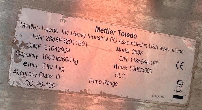 Used Scale, Platform, 42" x 42", 5,000 Pounds, Stainless Steel, Mettler Toledo, IND560, #5991255