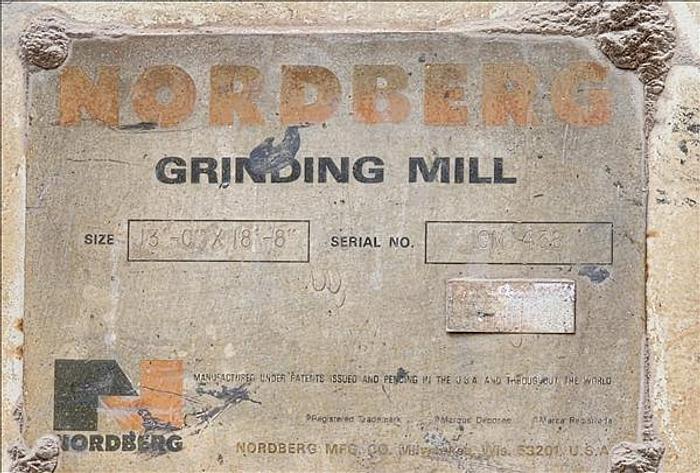Used Mill, Ball, Rod, 13' x 18'8", Nordberg-Mesto, 1500 HP Motor #5991238