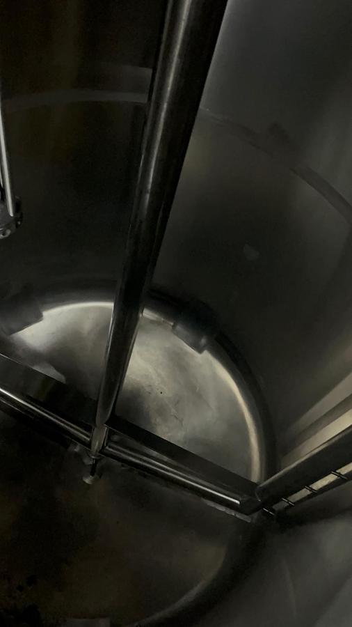 Used Tank, 3,000 Gallon, Stainless Steel, BCast, 15 HP Mixer and Bottom Scraper, #5991985