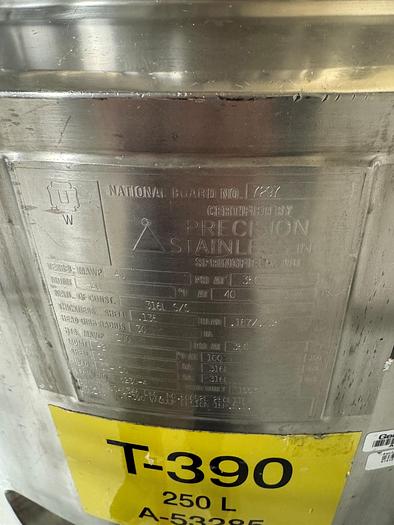 Used Reactor, 65 Gallon (250 Liters), 316L S/St, Jkt, Agitated #S745444