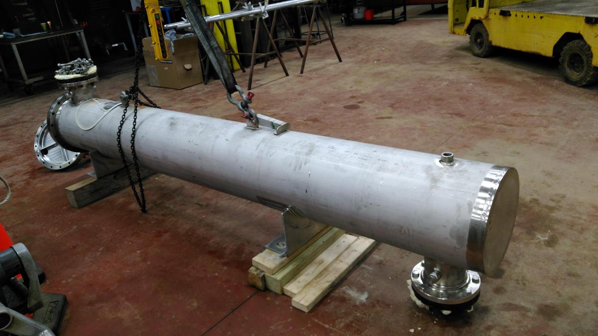 Used Heat Exchanger, Shell & Tube, Enerquip, 150 PSI, 316L Tubes / 304L Shell, #5991735