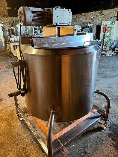 Used Tank, 200 Gallon, 316L Stainless, Jacketed, Scrape Agitated, Feldmeier #S745370