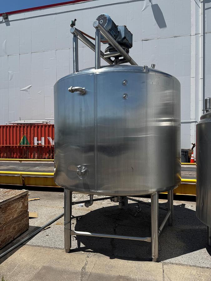 Used Tank, 1,500 Gallon, Stainless Fabrication, Jacketed, Agitated, Stainless Steel, #