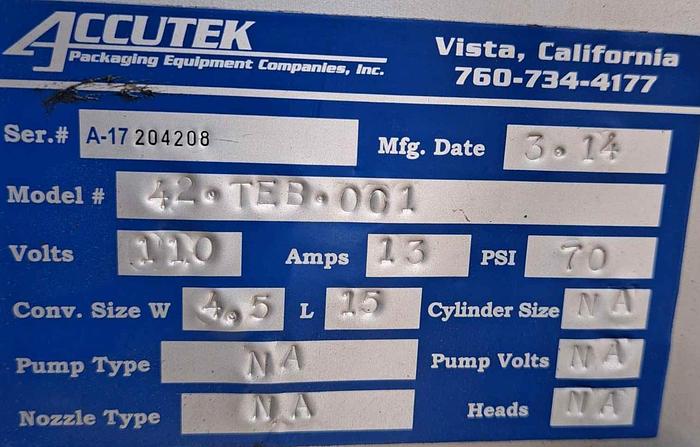 Used Labeler, Shrink Sleeve Tamper Bander, Accutek, Sleeve Labels