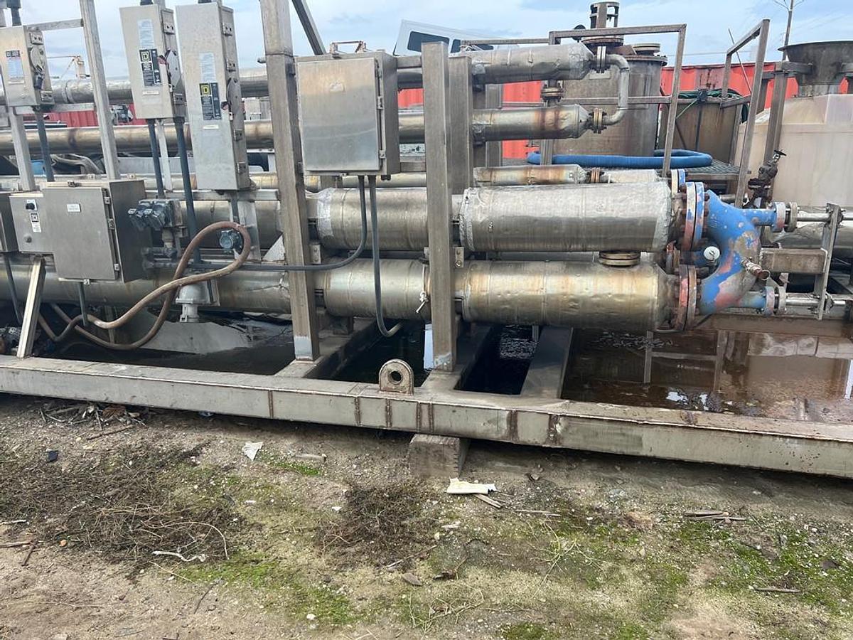 Used Heat Exchanger, Scraped Surface, 4-Barrel, Stainless Steel, Skid Mounted, #