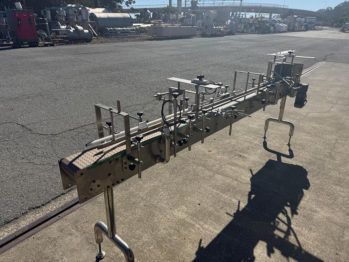 Used Conveyor, Belt, 6" x 10.5’, 2-Lane, Stainless Steel, Plastic Belt, #5991589