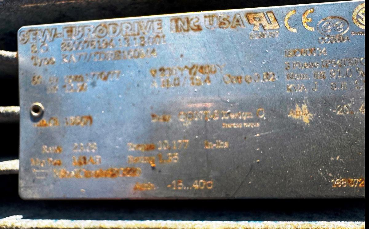 Used Lump Breaker, 15" x 15" Chamber, Stainless Steel, 12.5 HP, Corenco, #5991508