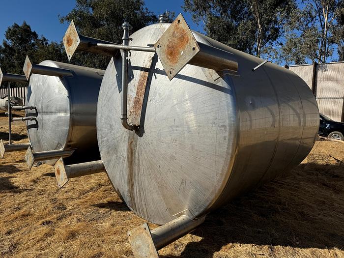 Used Tank, 6,000 Gallon, 316 Stainless Steel, Dish Bottom, Legs, Dual, #5991006