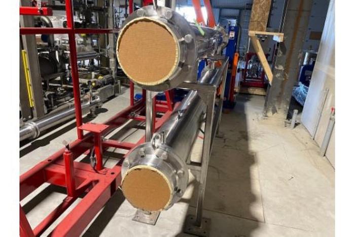 Used Heat Exchanger, Shell & Tube, 233 SF (x2), 466.5 SF Total, Allegheny Bradford, Stainless, #5991338