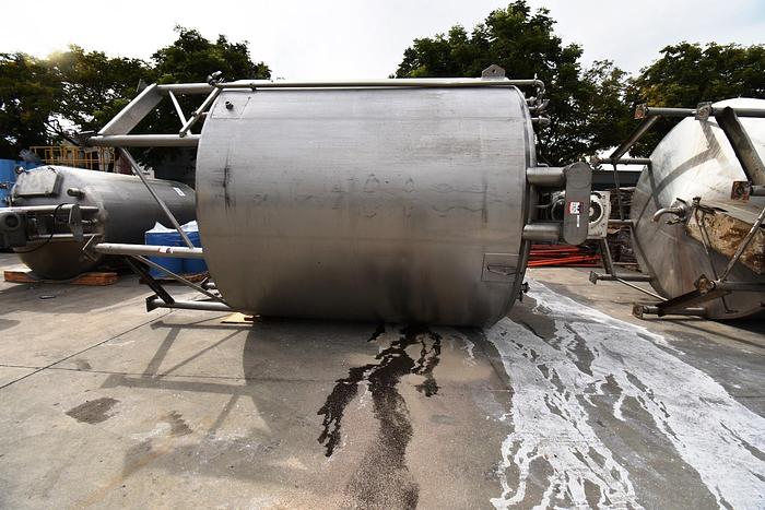 Used Tank, 6,000 Gallon, 316 Stainless Steel, Jacket, Double Agitation, #5991013