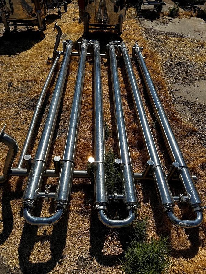 Used Heat Exchanger, Tube-in-Tube, 30 SF, 6-Pass, Allegheny Bradford, 4"/2", 100 PSI, #5991499