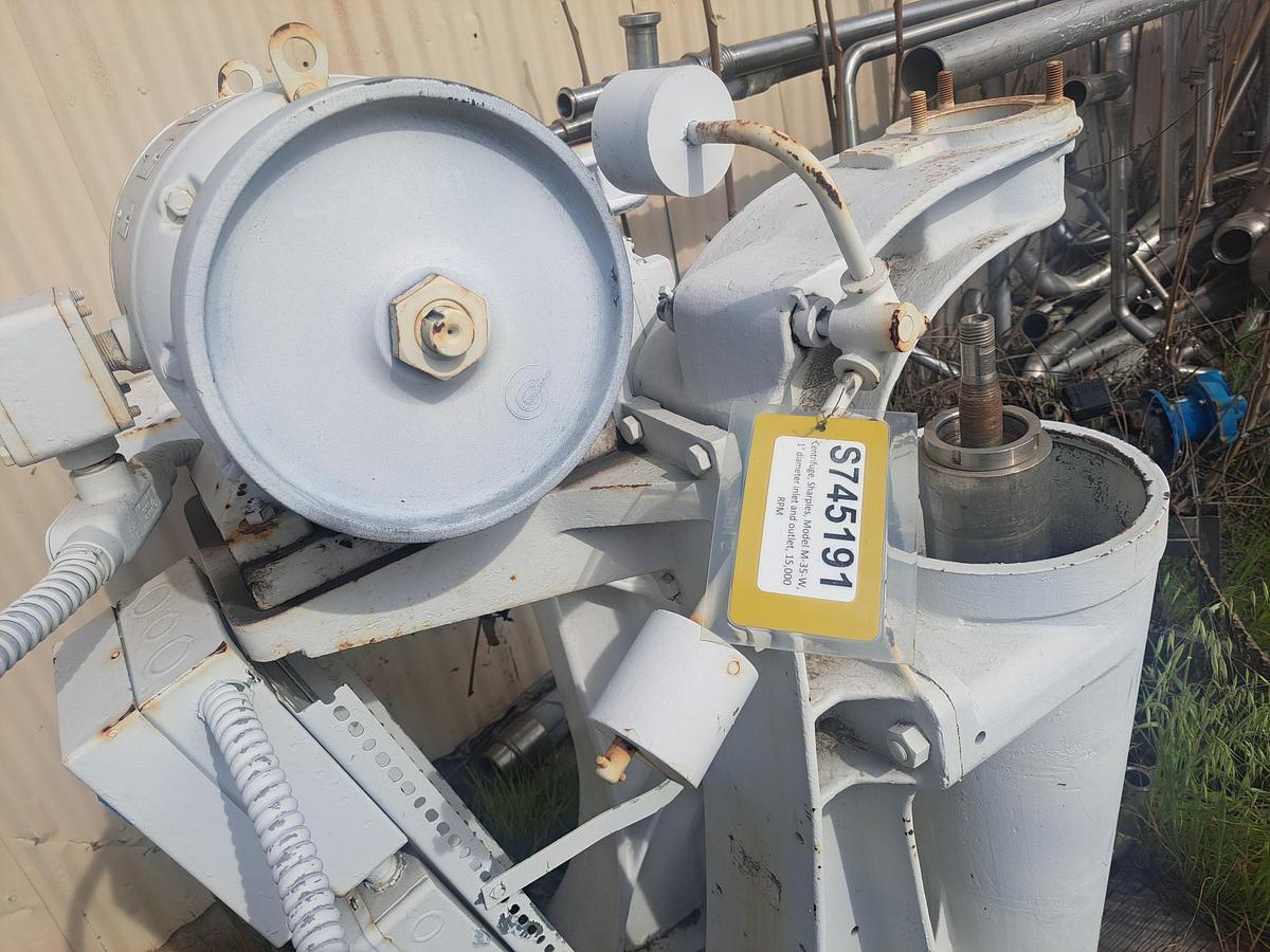 Used Centrifuge, Sharples, Model M-35-W, 1" diameter inlet and outlet, 15,000 RPM #S745191