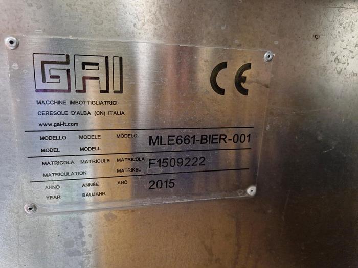 Used Filling Line, GAI, Model MLE 661, Glass Bottling Line, Beer #3653604