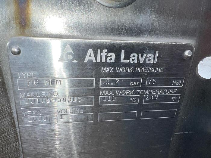 Used Alfa Laval Model M6-MFN Stainless Steel Plate Heat Exchanger #S744971