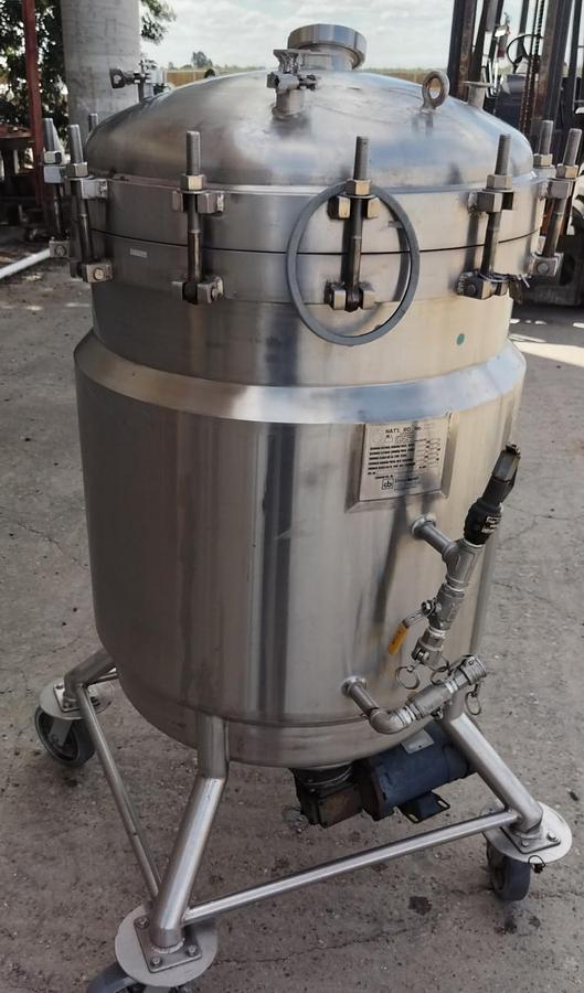 Used Tank, 100 Gallon, 316L Stainless Steel, Jacketed, Agitated, 50 PSI, Cherry Burrell, #5991474