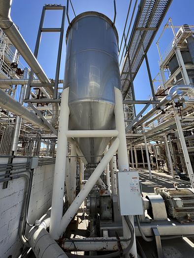 Used Tank, 2,500 Gallon, Stainless Steel, 6'x15', Cone #S745048